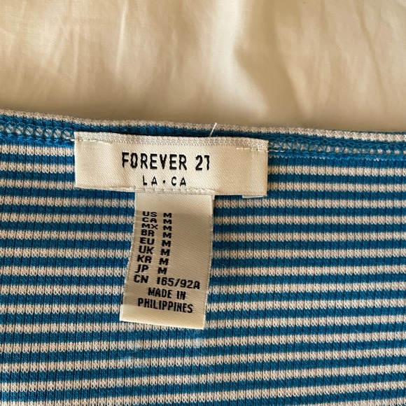 Blue and white striped Crop top - Picture 3 of 3